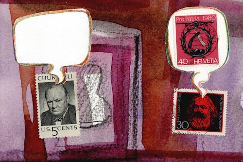 Dreamers (medium) Cartoon: Dreamers (medium) by Kestutis tagged dreamer,art,kunst,marx,churchill,dada,postcard,kestutis,lithuania