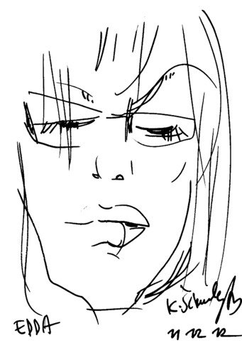Cartoon: edda von sinnen 3. Sketch (medium) by Kestutis tagged winter,sketch,lithuania,kestutis,sinnen,von,edda