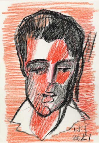 Cartoon: Elvis Presley 2 (medium) by Kestutis tagged elvis,presley,sketch,kestutis,lithuania,rock,and,roll,music,singer