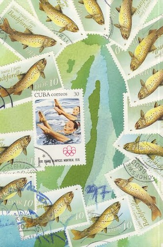 Cartoon: Forelle Sport. Trout sport (medium) by Kestutis tagged forelle,sport,dada,postcard,mail,art,kunst,animation,kestutis,lithuania