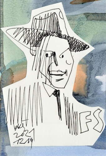 Cartoon: Frank Sinatra (medium) by Kestutis tagged singer,actor,postcard,sketch,sinatra,kestutis,lithuania,music