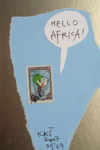 Cartoon: Global friendship (medium) by Kestutis tagged global,friendship,dada,postcard,mail,art,kunst,africa,america,kestutis,lithuania