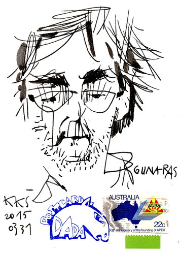 Cartoon: Gunnar near the Baltic sea (medium) by Kestutis tagged sketch,sweden,baltic,kestutis,postcard,dada,sea
