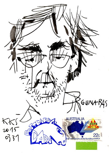 Cartoon: Gunnar near the Baltic sea (medium) by Kestutis tagged sketch,sweden,baltic,kestutis,postcard,dada,sea