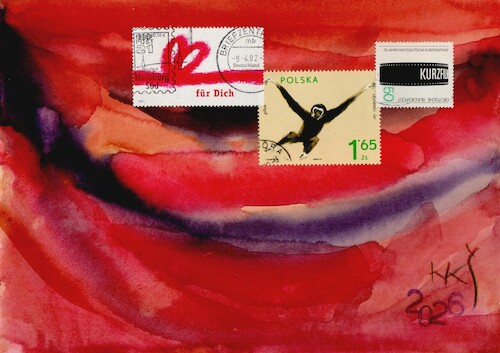 Cartoon: Life balance (medium) by Kestutis tagged dada,llfe,balance,art,kunst,briefmarke,kestutis,lithuania
