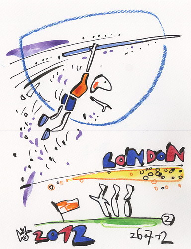 Cartoon: London Olympics. Javelin (medium) by Kestutis tagged oondon,olympics,javelin,sport,summer,2012,uk,england,kestutis,athletics