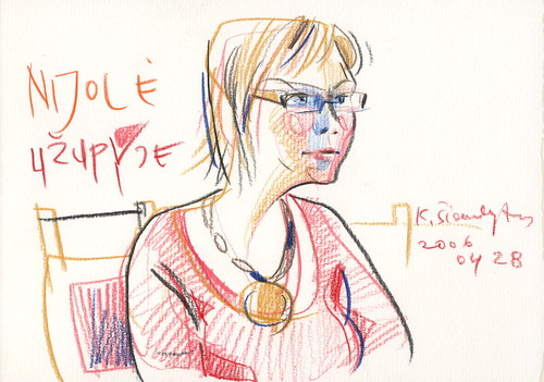 Cartoon: Nijole (medium) by Kestutis tagged sketch,vilnius,lithuania,kestutis,summer