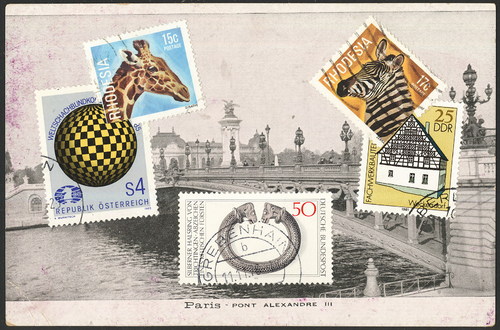 Cartoon: Op art or Pont. Comic Strip (medium) by Kestutis tagged brücke,bridge,lithuania,kestutis,paris,opart,art,postage,stamps,comic,dada