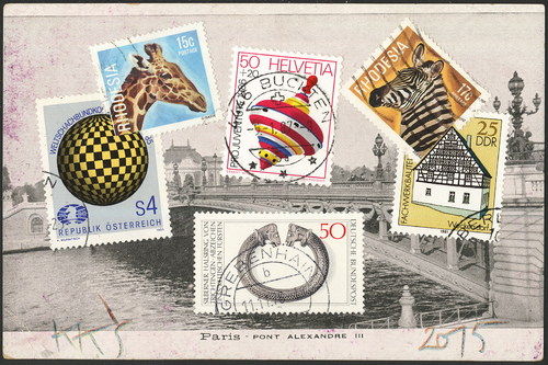 Cartoon: Op art or Pont. Comic Strip (medium) by Kestutis tagged brücke,bridge,lithuania,kestutis,paris,opart,art,postage,stamps,comic,dada