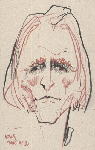 Cartoon: Painter Jonas Gasiunas (medium) by Kestutis tagged lithuania,kestutis,kunst,art,painter,sketch