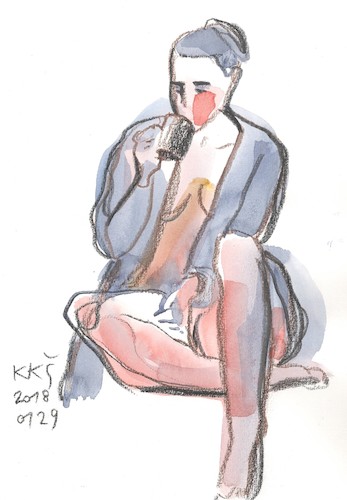 Cartoon: Painters and model (medium) by Kestutis tagged sketch,art,kunst,kestutis,lithuania