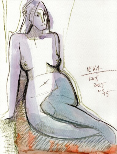 Cartoon: Painters Posers and Pencils 3 (medium) by Kestutis tagged sketch,paiter,pencil,kestutis,lithuania,art,kunst,model