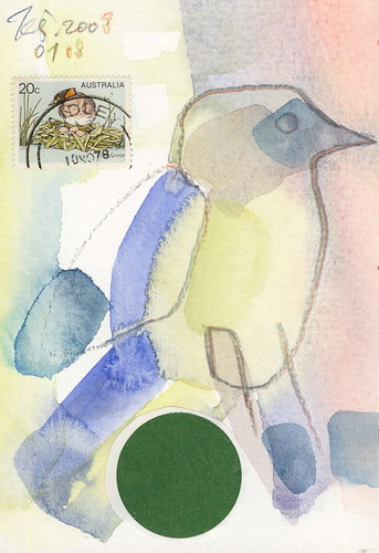 Cartoon: POSTCARD. Watercolor garden (medium) by Kestutis tagged watercolor,garden,postcard,briefmarke,kestutis,lithuania,comunication,aquarell,gärten