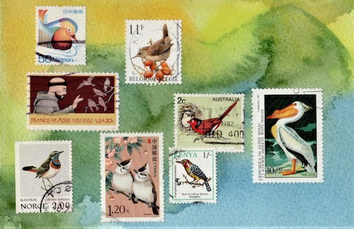 Cartoon: Sermon to birds (medium) by Kestutis tagged bird,dada,postcard,postage,stamp,kestutis,lithuania