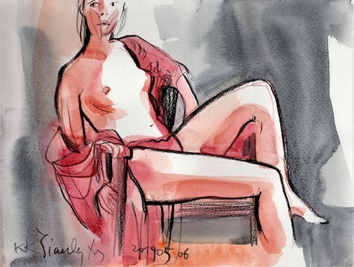 Cartoon: Sketch art. Artist and model 11 (medium) by Kestutis tagged sketch,art,artist,model,kestutis,lithuania