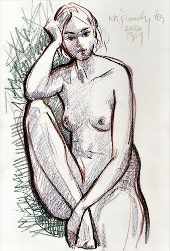 Cartoon: Sketch art. Artist and model 18 (medium) by Kestutis tagged sketch,art,artist,model,kunst,kestutis,lithuania
