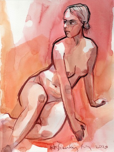 Cartoon: Sketch art. Artist and model 19 (medium) by Kestutis tagged sketch,artist,model,art,kunst,kestutis,lithuania