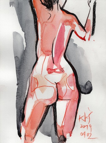 Cartoon: Sketch art. Artist and model 2 (medium) by Kestutis tagged sketch,art,kunst,kestutis,lithuania