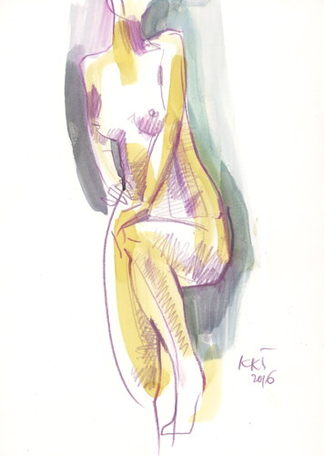 Cartoon: Sketch. Artist and model 14 (medium) by Kestutis tagged artist,sketch,lithuania,kestutis,model