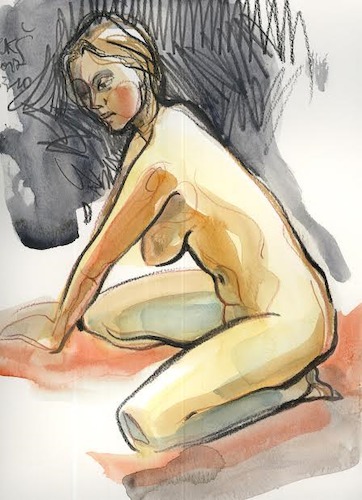 Cartoon: Sketch. Artists and model (medium) by Kestutis tagged sketch,artist,and,model,kestutis,lithuania