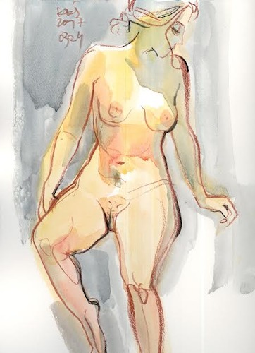 Cartoon: Sketch. Artists and model (medium) by Kestutis tagged sketch,artists,model,kestutis,lithuania,observation