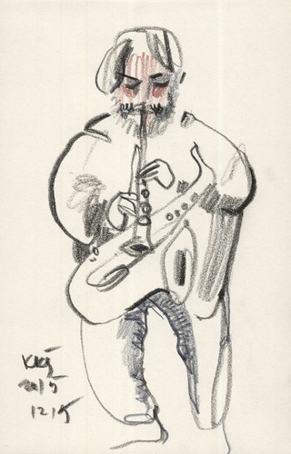 Cartoon: Sketch. Jazz concert (medium) by Kestutis tagged sketch,jazz,concert,music
