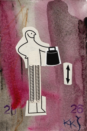 Cartoon: Sports exercise (medium) by Kestutis tagged furniture,collage,dada,comic,postcard,art,kunst,kestutis,lithuania,sports,exercise,building,adventures