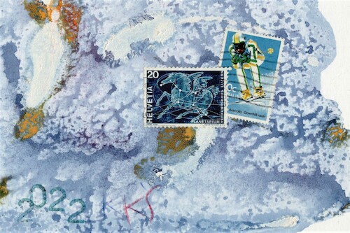 Cartoon: Sports stars (medium) by Kestutis tagged dada,postcard,sport,star,winter,philately,kestutis,lithuania