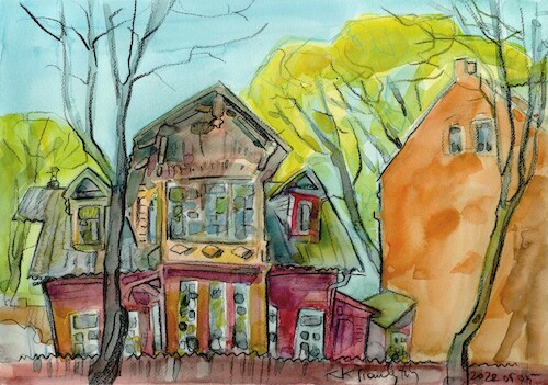 Cartoon: Spring in Vilnius 3 (medium) by Kestutis tagged vilnius,spring,kestutis,lithuania,art,kunst