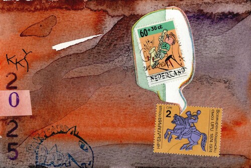 Cartoon: The needs of the post horse (medium) by Kestutis tagged post,horse,dada,music,kestutis,lithuania,postcard,art,kunst,briefmarke,the