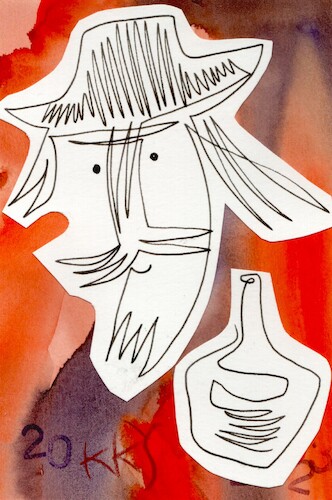 Cartoon: Western and whiskey. One line 2 (medium) by Kestutis tagged western,heroes,whiskey,line,kestutis,lithuania
