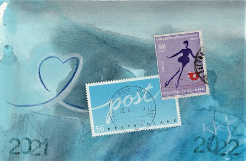 Cartoon: Winter sport. High pilotage (medium) by Kestutis tagged winter,sport,kestutis,lithuania,dada,post,postcard,mail,philately