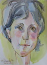 Cartoon: Angela (small) by Kestutis tagged watercolor sketch kestutis lithuania