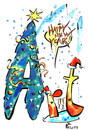 Cartoon: ARTISTS COMMUNITY (small) by Kestutis tagged art,artists,letters,schriftkunst,happy,new,year,künstler