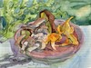 Cartoon: Autumn mushrooms (small) by Kestutis tagged autumn mushroom watercolor kestutis lithuania