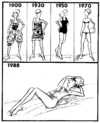 Cartoon: Beach fashion (small) by Kestutis tagged beach,fashion,man,woman,kestutis,siaulytis,lithuania,sluota