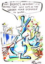 Cartoon: BIONICS (small) by Kestutis tagged bionics,hare,hase,rabbit,neighbors,autumn,herbst,garden