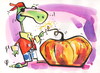 Cartoon: BOMB ART (small) by Kestutis tagged art,pumpkin,chef,food,strip,comic,adventure,kestutis,siaulytis,lithuania,turtle,bomb,pirate,halloween