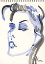 Cartoon: CATHERINE ZETA JONES (small) by Kestutis tagged sketch film movie catherine zeta jones caricature