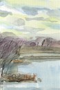 Cartoon: Cropped landscape (small) by Kestutis tagged landscape kestutis lithuania postcard art kunst watercolor