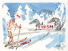 Cartoon: Cross - country skiing. Finish (small) by Kestutis tagged finish,cross,country,skiing,winter,sports,olympic,sochi,2014,wolf,snow,new,year,happy