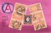 Cartoon: DADA Alphabet. A Augsburg (small) by Kestutis tagged dada,augsburg,postcard,mail,art,postage,stamp,alphabet,kestutis,lithuania