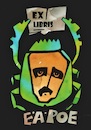 Cartoon: EDGAR ALLAN POE exlibris (small) by Kestutis tagged allan,poe,exlibris,kestutis,lithuania,book,gold,beetle,writer,detective