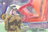 Cartoon: Elephant (small) by Kestutis tagged dada postcard elephant kestutis lithuania euro currency