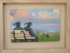 Cartoon: Evening at the bay (small) by Kestutis tagged dada postcard kestutis lithuania painting