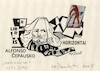 Cartoon: Exlibris for Alfonsas Cepauskas (small) by Kestutis tagged exlibris,artist,kestutis,lithuania