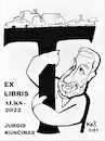 Cartoon: Exlibris for Jurgis Kuncinas (small) by Kestutis tagged exlibris,writer,kestutis,lithuania