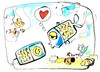 Cartoon: FISH LOVE (small) by Kestutis tagged fish,love,beach,bottom,cell,phone,mobile