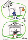 Cartoon: FOOTBALL. GREECE - GERMANY (small) by Kestutis tagged football germany greece deutschland goalkeeper championship euro 2012 soccer trojan horse fußball fussball deutsche bank trojanisches pferd