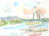 Cartoon: GERMANY. BOON. RHEIN (small) by Kestutis tagged germany,boon,rhein,watercolor,sketch,deutschland